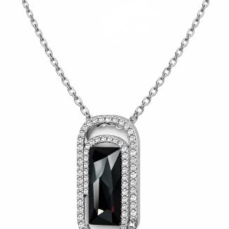 Qafore Silver me Gur të Zi & Kristale Zirkon