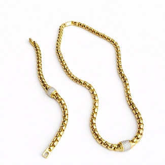 Set Premium Zinxhir & Byzylyk Gold