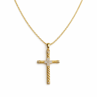 Varëse Gold me Kryq dhe Kristale