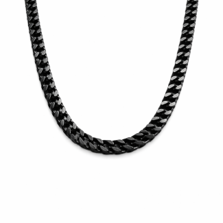 Zinxhir për Meshkuj Black Cuban Chain – Stainless Steel Modern Necklace