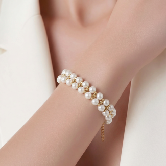 Byzylyk Elegant me Perla dhe Detaje Gold